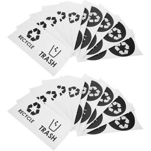 Afval Voor Bad Houten Accessoires 20 Stks/set Ronde Recycle Prullenbak Sticker Decal Vuilnis Afval Kan Vuilnisbak Label Voor Thuis Keuken