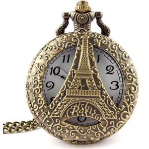 Antiek brons hollow Eiffeltoren in Parijs horloge hanger ketting mannen en vrouwen horloge P123