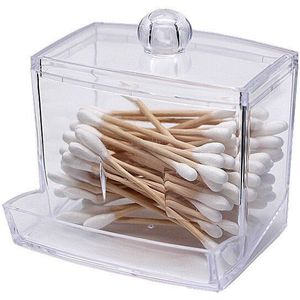 Wattenstaafjes Qtip Opslag Box Acryl Make Organizer Cosmetische Make-Up Wattenschijfje Organizer Sieraden Container (Lege Doos)