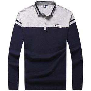 Herfst mannen business casual grote maat polo plus size stiksels revers Polo shirt lange mouw Super size extra grote code