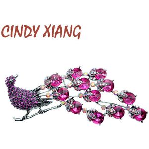 Cindy Xiang Strass Grote Pauw Broches Voor Vrouwen Vintage Animal Pin Jas Sieraden Goed Cadeau