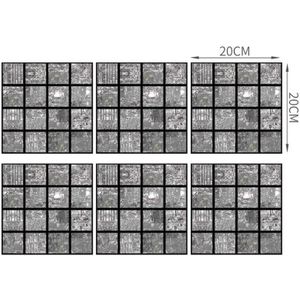 6Pcs Tegels Stickers Zelf Vochtbestendige Oppervlak Bedekt Met Film Lijm Mozaïek Keuken Badkamer Waterdicht Behang