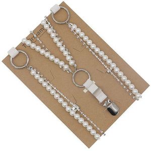 Koreaanse Stijl Parel Riem Zoete Witte Kleding Jarretel Mode Wedstrijd 2Cm Breedte Strikje Verbinding Creatieve Accessoires
