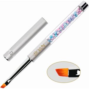 Bqan Zilveren Staaf Kleur Kralen Nail Brush Uv Gel Liner Schilderij Pen Acryl Tekening Borstel Gradiënt Nail Art Manicure Gereedschap