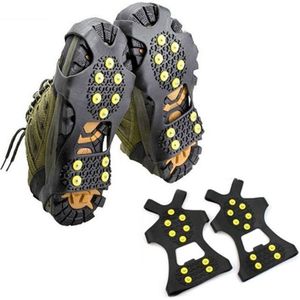 10 Studs Universal Ice Sneeuw Schoen Spiked Grips Cleats Ijskrappen Winter Klimmen Camping Anti Slip Schoenen Cover Sml xl Maat