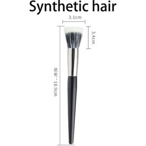 Double-Layer Geitenhaar Brush Meandersteken Meandersteken Blush Highlighter Make-Up Borstel Foundation Markeerstift Meandersteken Make-Up Tool