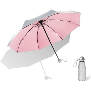 Upgrade Zon Mini paraplu Pocket Winddicht Zilver Reflecterende Anti-Uv Bescherming Strand Licht Vouwen 8 Ribben Mannen Paraplu Regen