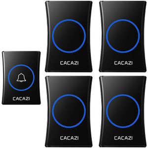 Cacazi Intelligente Thuis Draadloze Deurbel Waterdicht 300M Remote Us Eu Uk Au Plug 1 Knop 4 Receiver Draadloze Calling bell