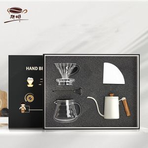 Hand Drip V60 Koffiezetapparaat Box Set Druppelaar Filter Glas Potten Sets Brouwen Koffie Cloud Pot Koffie Percolator Coffeeware