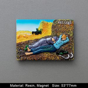 Wereldberoemde Schilderij Van Gogh Painting Frame 3d Koelkast Magneten Sterrenhemel Zonnebloem Siësta Koelkast Stickers