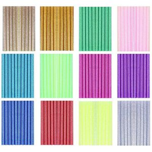 Veelkleurige Glue Sticks Glitter Bling-Bling Mini Melt Lijm Sticks 0.28in X 4in Voor Diy Coloring(12 Kleuren)