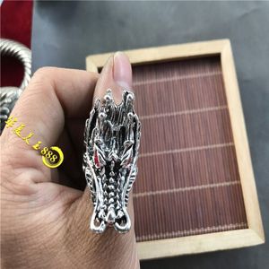 Tibetaanse Handgemaakte Zilveren Ring Miao Zilveren Mannen En Vrouwen Antieke Zilveren Ring Ring Bibcock