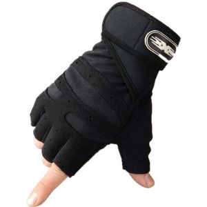 Mannen Fietsen Handschoenen Half Vinger Fiets Handschoenen Voor Fiets Anti-Slip Soft Ademende Mittens Fitness Outdoor Sport Handschoenen Zwart