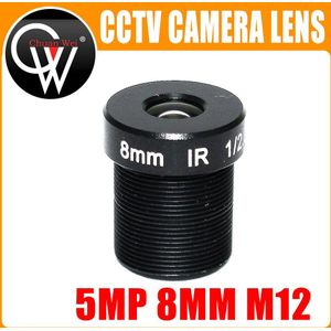 5 stks/partij 5MP HD 8mm CCTV Lens Voor Security IP Camera F1.8 M12 Mount Vaste Iris Formaat 1/2. 5 &quot;voor ip camera