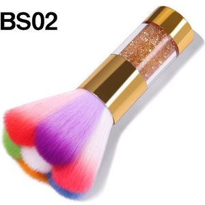 1Pc Nail Gel Brush Met Diamond Acryl Kleurrijke Make-Up Borstel Multifunctionele Reiniging Stof Blush Nail Art Manicure Tool