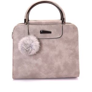 Handtas Vrouwen Casual Draagtas Vrouwelijke Grote Schoudertas Messenger Bags PU Lederen Handtas Met Bont Bal bolsa