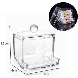 Acryl Wattenstaafjes Opslag Houder Box Draagbare Transparante Makeup Wattenschijfje Cosmetische Container Sieraden Organizer Case