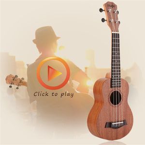 21Inch Sopraan Akoestische Elektrische Ukulele Gitaar 4 Strings Ukelele Guitarra Handwerk Hout Wit Gitarist Mahonie Plug-In