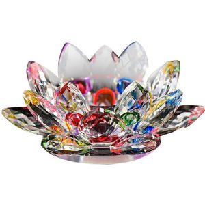 Kristal Lotus Kaars Houders Multicolor Glas Bloem Kaars Thee Licht Houder Boeddhistische Kandelaar Kaarsenhouder Kaars Stand