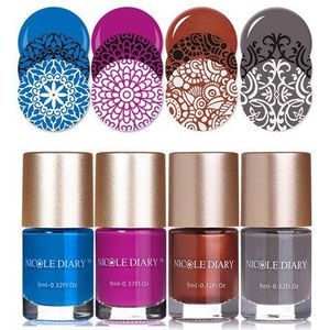 Nicole Dagboek 9 Ml Nagellakken Set Chameleon Metallic Shimmer Glitter Tips Nail Art Varnish Varnish Poolse