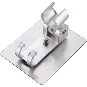 Verstelbare Douchekop Houder Lijm Douche Montagebeugels 2 Hanger Haken Aluminium Douchekop Stand Badkamer Sliver