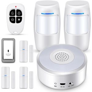 Smart Security Wifi Alarmsysteem Kit 120DB Sirene, deur/Raam Sensor Pir Motion Sensor Deurbel Knop Nachtlampje Diy Voor Huis