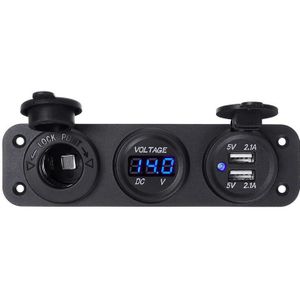 Waterdichte 12 V Mobiele Telefoon Autolader Met Led Digitale Voltmeter Sigarettenaansteker Plug Dual Usb 12 Volt Adapter