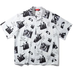 Hip Hop Shirts Streetwear Print Heren/Vrouw Zomer Hawailian Shirt Oversize Harajuku Strand Overhemd Hip Hop Losse Tops shirt