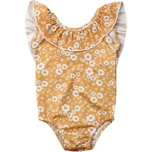 Kid Baby Meisjes Bloemen BIkini Badmode Katoen Badpak Badpak Beachwear Een stuk Pak