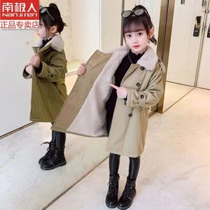 2022 Meisjes Jassen Herfst Winter Kleding Meisjes Plaid Verdikte Lam Kinderen Wollen Doek Jassen 5-12Y