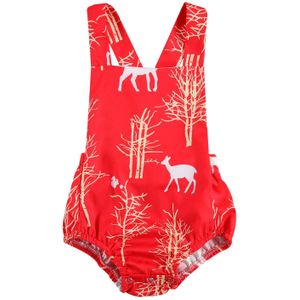 Kerst Pasgeboren Baby Jongen Meisje Kerst Mouwloze Rendier Print Korte Broek Vest Romper