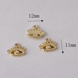 10 Stks/partij Zinklegering Gouden Metaal Leuke Mini Demon Eye Charms Hanger Voor Diy Sieraden Maken Vinden Accessoires