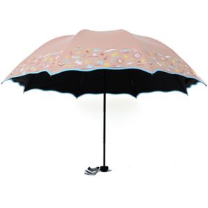 Opvouwbare Paraplu Regen Vrouwen Stockschirm Zwart Paraplu Parasols Volwassen Compact Zon Strand Geel Anti Uv Paraplu Winddicht JWKW164