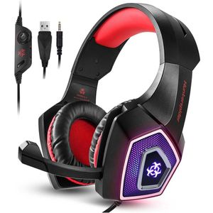 Hunterspider V1 Gaming Headset Stereo Bass Heaphone Met Microfoon Led Licht Voor PS4 Xbox Een Pc + 5000 Dpi 6 knoppen Pro Gaming Muis