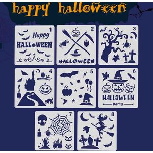 8 vellen Halloween Herbruikbare Schilderij Tekening Stencils Sjablonen voor Kids Volwassenen Scrapbooking DIY Projecten Ambachtelijke Fotoalbum