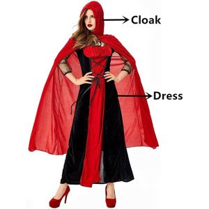 Deluxe Halloween Sexy Volwassen Vrouwen Vampire Kostuums Victoriaanse Vamp Fancy Party Dress Rode En Zwarte Heks Vrouwelijke Kostuums