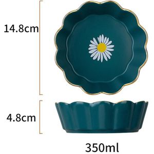 Phnom Penh Keramische Kom Servies Kant Met Daisy Patroon Slakom Kom Dessert Multicolor Voor Huishoudelijke 14.8X4.8Cm lbs