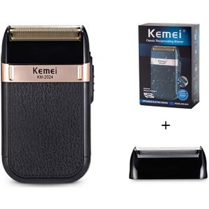 Kemei Elektrisch Scheerapparaat Voor Mannen Scheerapparaat Twin Blade Reciprocating Usb Oplaadbare Scheren Machine Wasbare Baard Trimmer