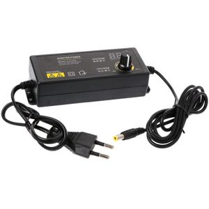 60W 3-24V Verstelbare Adapter Met Display Sn Van Spanning Dc 5.5X2.1/2.5Mm Eu Plug
