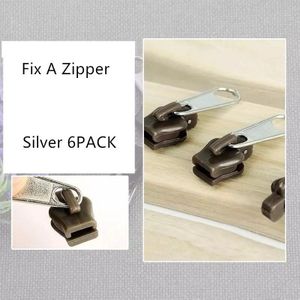 6 Stks/set Zwart Universal Instant Fix Rits Reparatie Kit Vervanging Zip Slider Tanden Rescue Ritsen Voor Naaien