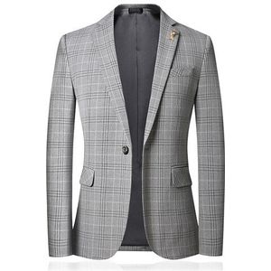 2022 Stijl Premium Kleurenschema Voor Mannen Slim Fit Business Plaid Blazers/Mannelijke Mode Leisure Suit Jas Plaid jassen S-3XL