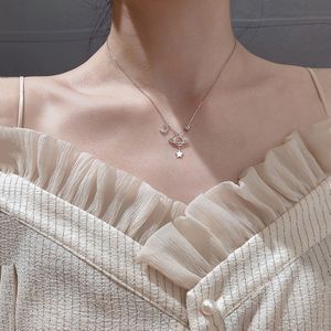 Anenjery Dubbellaags U-Vormige Thai Zilveren Ketting 925 Sterling Zilveren Korte Sleutelbeen Ketting Charme Ketting Voor Vrouwen S-N530