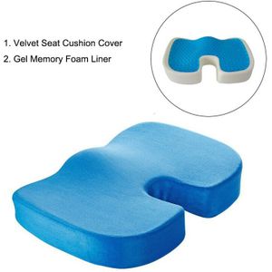 Super Cool Siliconengel Auto Zitkussen U Vorm Trage Rebound Memory Foam Kussen Voor Mannen Vrouwen Hip Beschermen Bericht stoel Mat