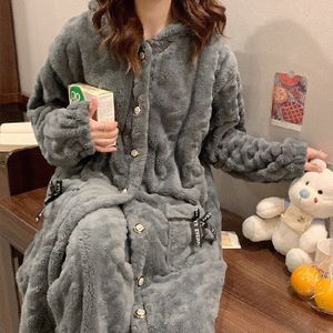 Pyjama Sets - Zwart - Dikke Nachtjapon - Vrouwen - Herfst Winter