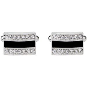 Mens Style Cufflinks Set Wedding Jewelry Black Brand Glazing Silver Color Cuff Buttons