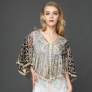 Oversized Vrouwen Zomer Kant Borduurwerk Bloem Mesh Vest Sjaal Feminino Elegante Dunne Gaas See-Through Poncho Cape Jas