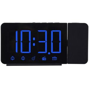 Led Digitale 2 Wekker Usb Elektronische Desktop Tafel Horloge Wake Up Fm Radio Tijd Projector Snooze Functie