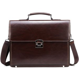 Business Man Tas Theftproof Slot PU Lederen Aktetas Voor Man Heren Aktetas Tas Jurk Man Handtas Bruine schoudertas