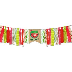 Jute Een Jaar Oude Banner Watermeloen Thema Feestartikelen Eerste Verjaardag Anniversary Hoge Stoel Banner
