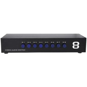 8 In 1 Out Composiet Video Audio 3 Rca Av Switch Switcher Box Selector Professionele Vcd/Dvd Naar tv